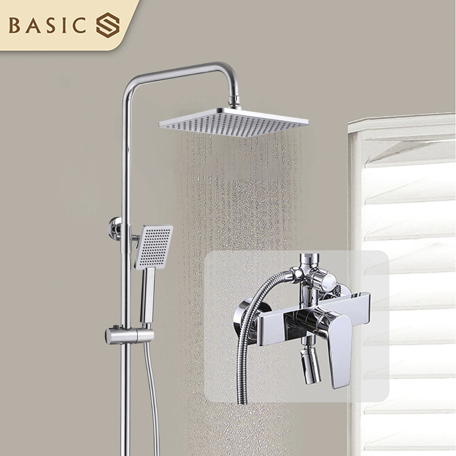 Sen tắm nóng lạnh Basics BW-606SV bát vuông sang trọng.