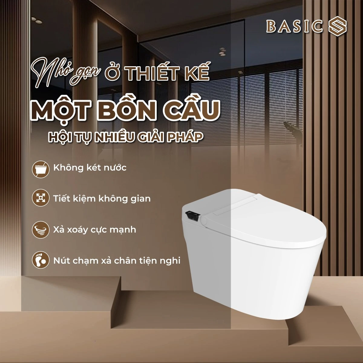 Bồn cầu chăm sóc NEOJET NEO-100 không dùng điện thiết kế tối giản sang trọng